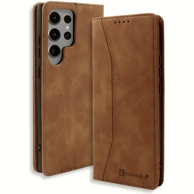 Θήκη Samsung Galaxy S25 Ultra Bodycell Book Case Πορτοφόλι - Brown (5206015080593)