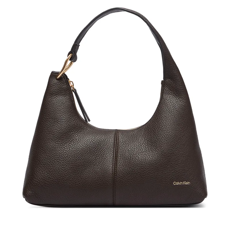 Τσάντα Calvin Klein Slouchy Leather Shoulder Bag LV04F3657G Καφέ