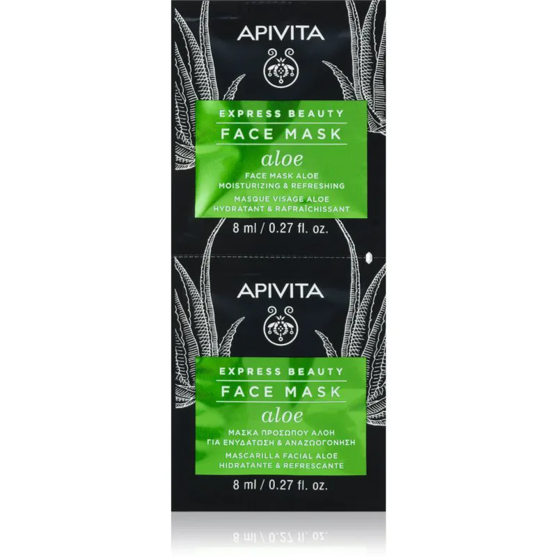 Apivita Express Beauty Moisturizing Face mask Aloe δροσιστική ενυδατική μάσκα για το πρόσωπο 2x8 ml