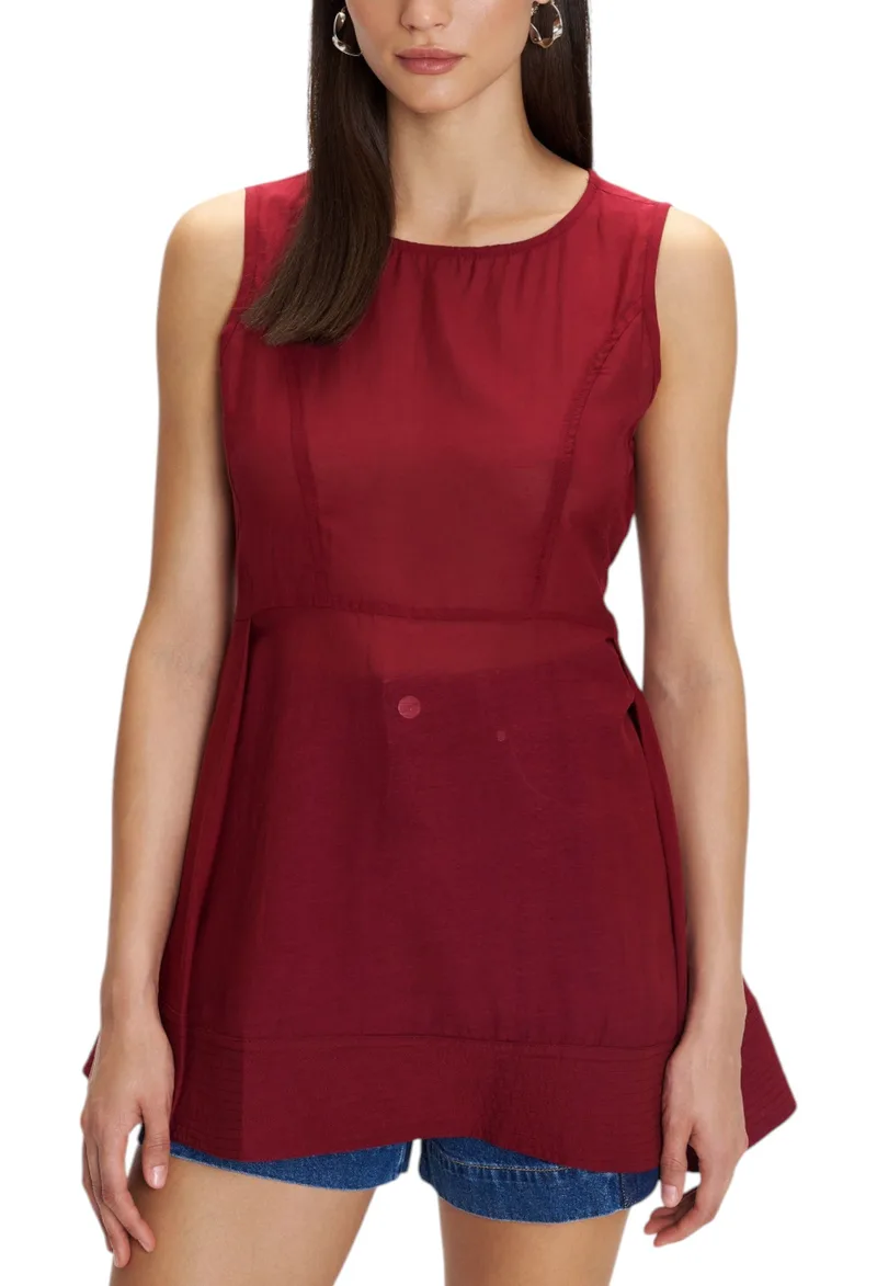 Top Ale Αμάνικο Μονόχρωμο 8921101-CHERRY Γυναικείο
