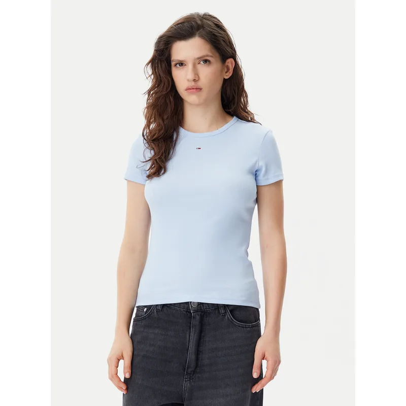 Tommy Jeans T-Shirt Essential DW0DW17383 Γαλάζιο Slim Fit
