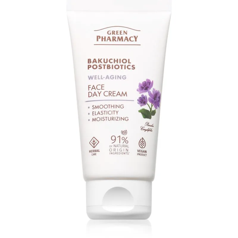 Green Pharmacy Bakuchiol & Postbiotics Day Face Cream ανανεωτική προστατευτική κρέμα ημέρας 50 ml