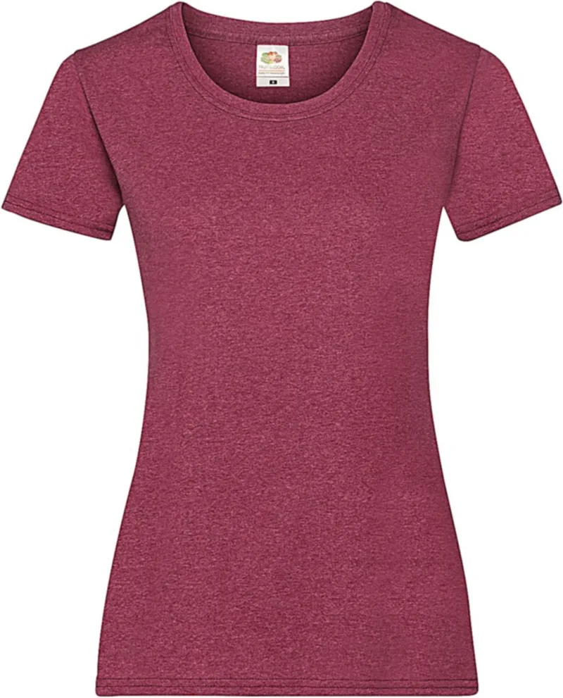 Lady-Fit Valueweight T Fruit of the Loom 61-372-0 Vintage Heather Red