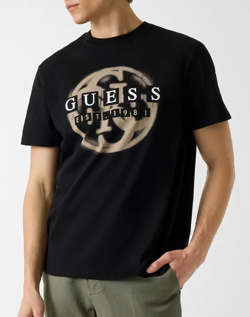 GUESS CN SS PATCH LOGO 4G TEE ΜΠΛΟΥΖΑ ΑΝΔΡΙΚΟ M6GI09K2989-JBLK Black