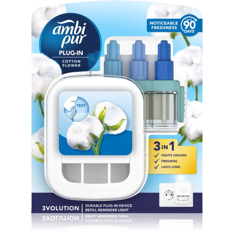 AmbiPur 3volution Cotton Flower hλεκτρικό αποσμητικό χώρου με γέμιση 20 ml