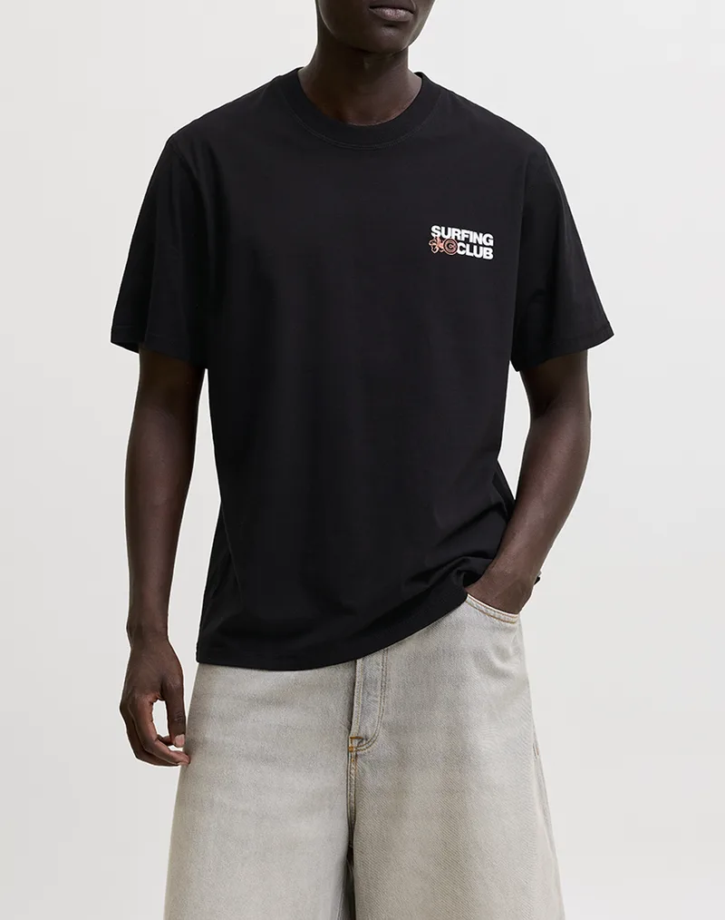 JACK&JONES JCOMARINA BACK PRINT TEE SS CREW NECK 12295594-BLACK Black