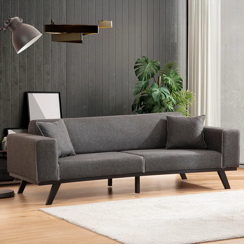Τριθέσιος Καναπές-Κρεβάτι Leon 3 Seater - Anthracite 560Are2915 (92x77x222)