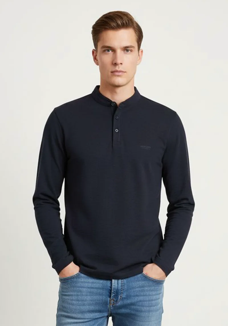 Daniel Hechter Μακρυμάνικη Polo της σειράς Polo - 74016 152908 690 Blue