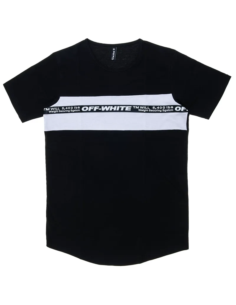 Cotton t-shirt Vactive Basic με φάσα σε μαύρο χρώμα