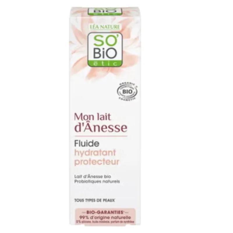 LÉa nature so bio étic Mon Lait d'Anesse - Protective Day Fluid with Donkey Milk, 50 ml