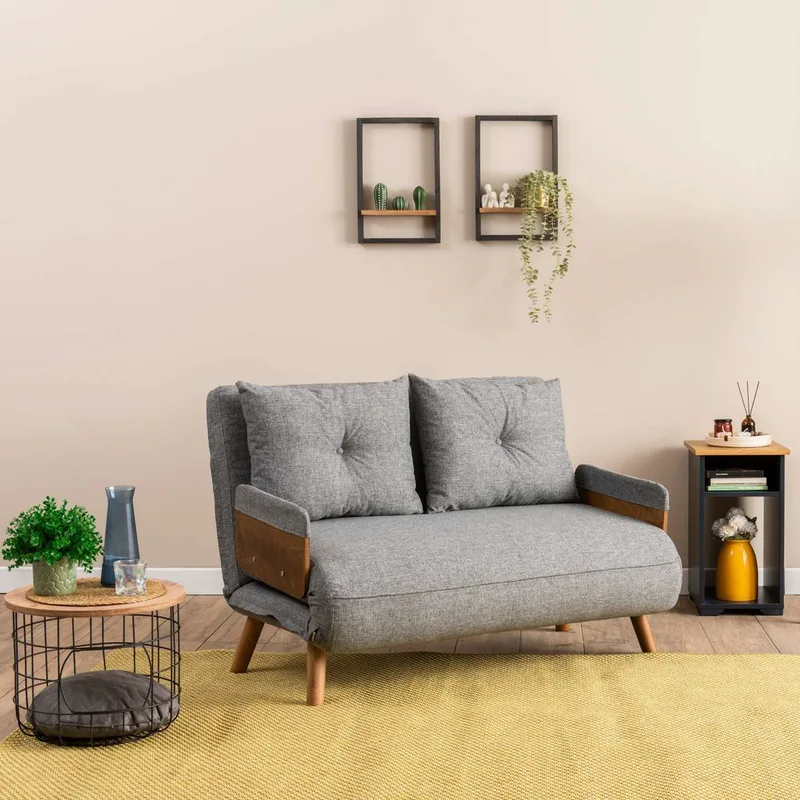 Διθέσιος Καναπές-Κρεβάτι Cosmo 2-Seater - Light Grey 859Ftn2723 (120x42x65)