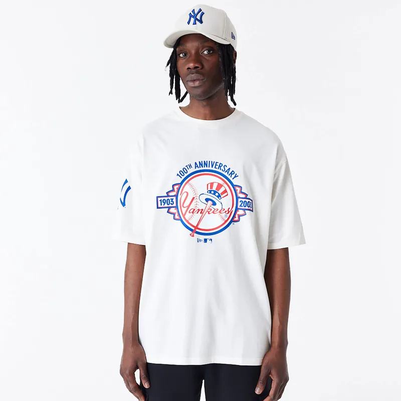NEW ERA NEW YORK YANKEES MLB ANNIVERSARY OVERSIZED T-SHIRT ΑΣΠΡΟ