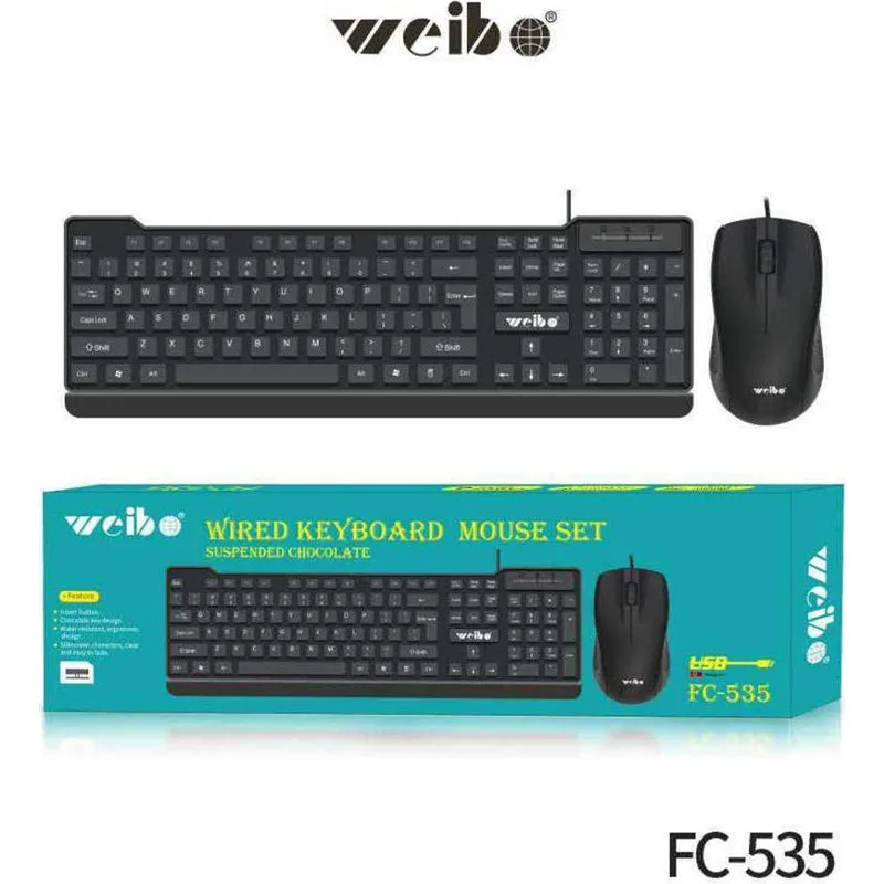 Weibo WB-535 Σετ Πληκτρολόγιο & Ποντίκι Αγγλικό US