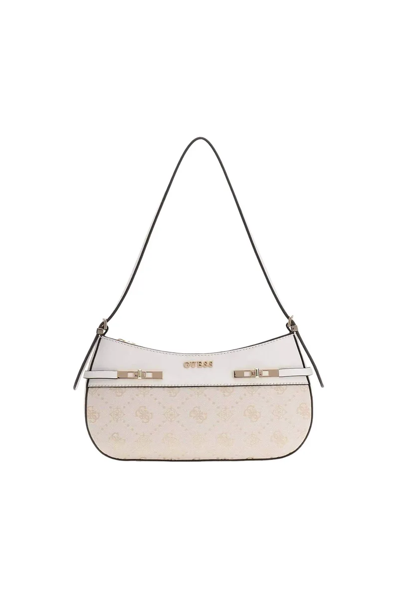 Guess γυναικεία τσάντα ώμου με all-over logo print "Melinda" - HWJP9902170 Εκρού