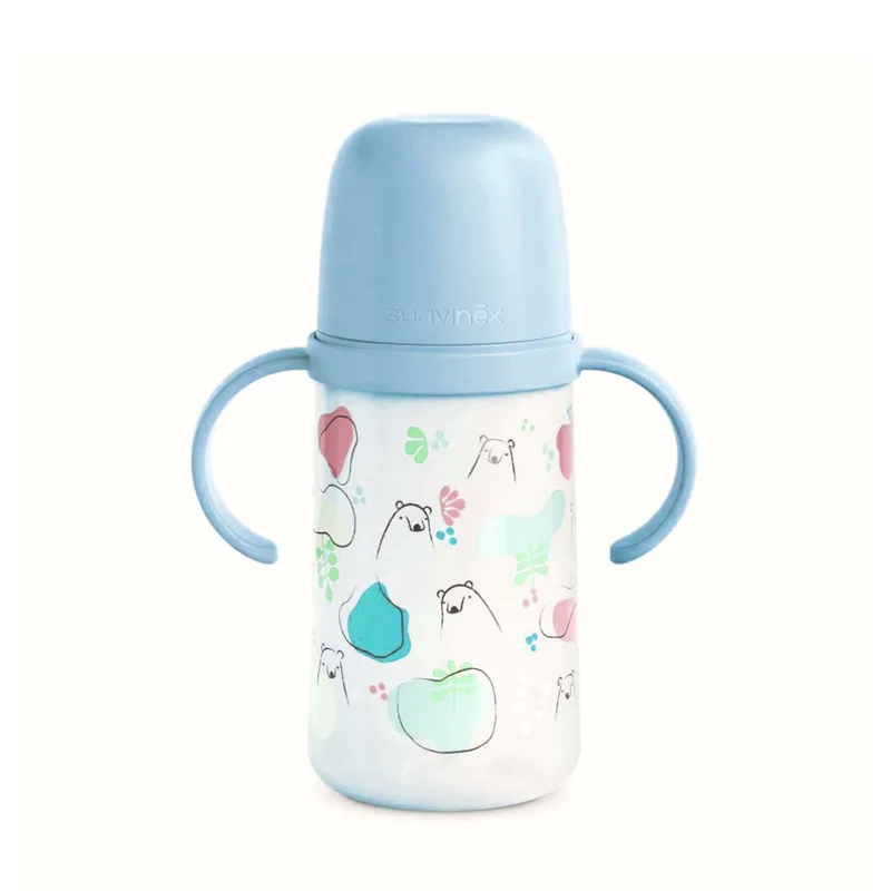 Μπουκάλι Εκπαιδευτικό με λαβές 270ml +6μ BEAR Blue Suavinex