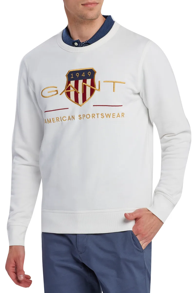 Μπλούζα Μακρυμάνικη Gant Archive Shield C-Neck Με Λογότυπο 2046071-113 Ανδρικό