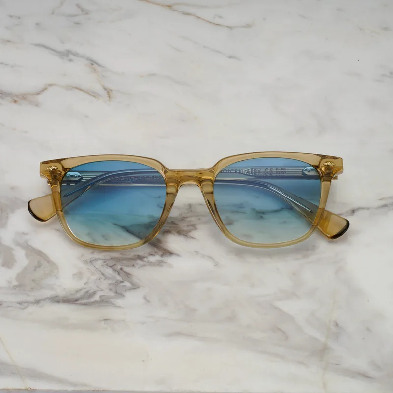 HARRY A2EP12 - HARRY - CHAMPAGNE - GRADIENT BLUE Sunglasses | Champagne | Gradient Blue Shades | Explicit Poets Sunglasses