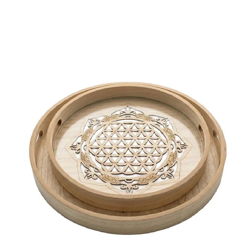 Σετ 2τμχ Διακοσμητικός Δίσκος Mdf Natural ESPIEL 30x4,5εκ.-35x4,5εκ. DWDA1006 (Υλικό: Mdf, Χρώμα: Natural) - ESPIEL - DWDA1006