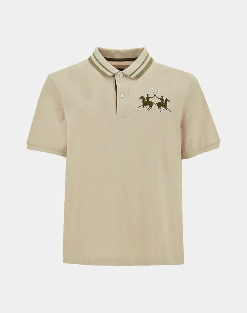 LA MARTINA ΜΠΛΟΥΖΑ ΠΟΛΟ ΚΜ MAN POLO S/SLEEVE COTTON PIQUE 3LMMCP024-00009 Biege