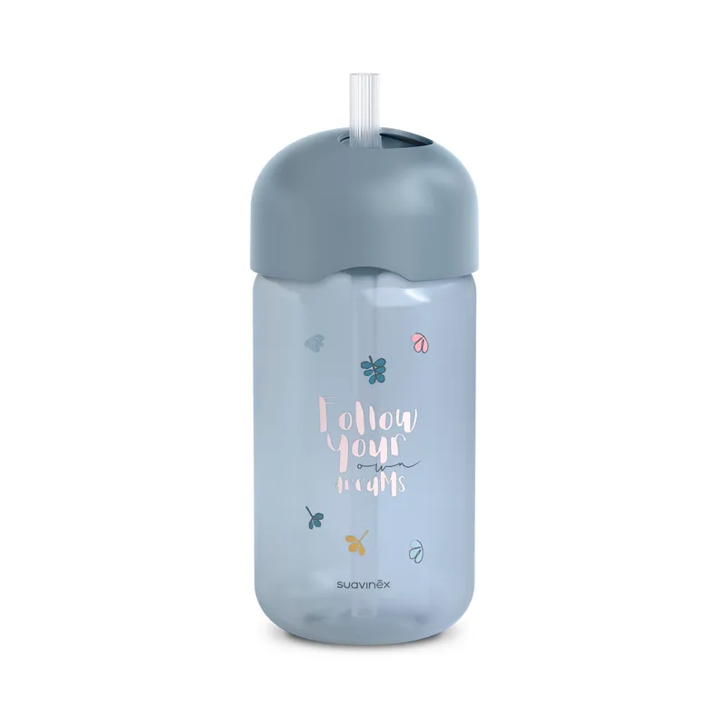 Παγούρι με καλαμάκι Σιλικόνης 340ml +18μ BEAR Blue Suavinex