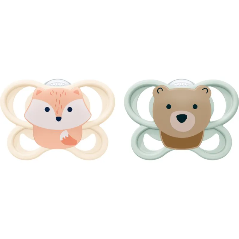 NUK Perfect Match Air 0-2 m πιπίλα Fox/Bear 2 τμχ