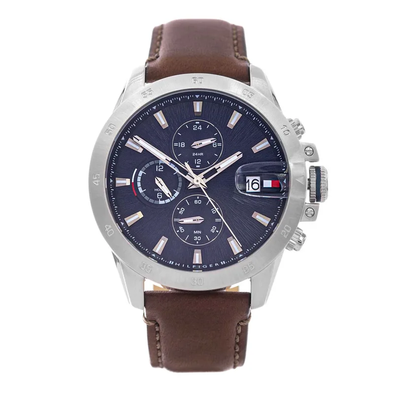 TOMMY HILFIGER Jameson Multifanction Brown Leather Strap 1792195