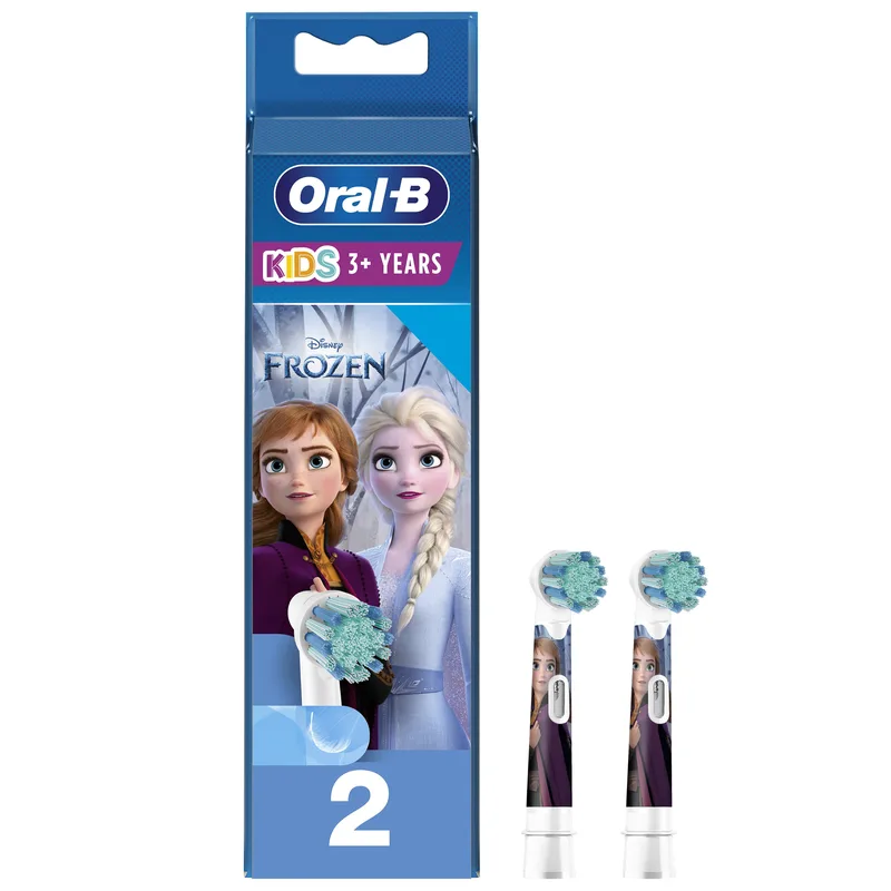 Oral-B Kids Frozen II Electric Toothbrush Replacement Heads Extra Soft Ανταλλακτικές Κεφαλές Παιδικής Ηλεκτρικής Οδοντόβουρτσας με Πολύ Μαλακές Ίνες & Χαρακτήρες της Ταινίας Frozen II 2 Τεμάχια