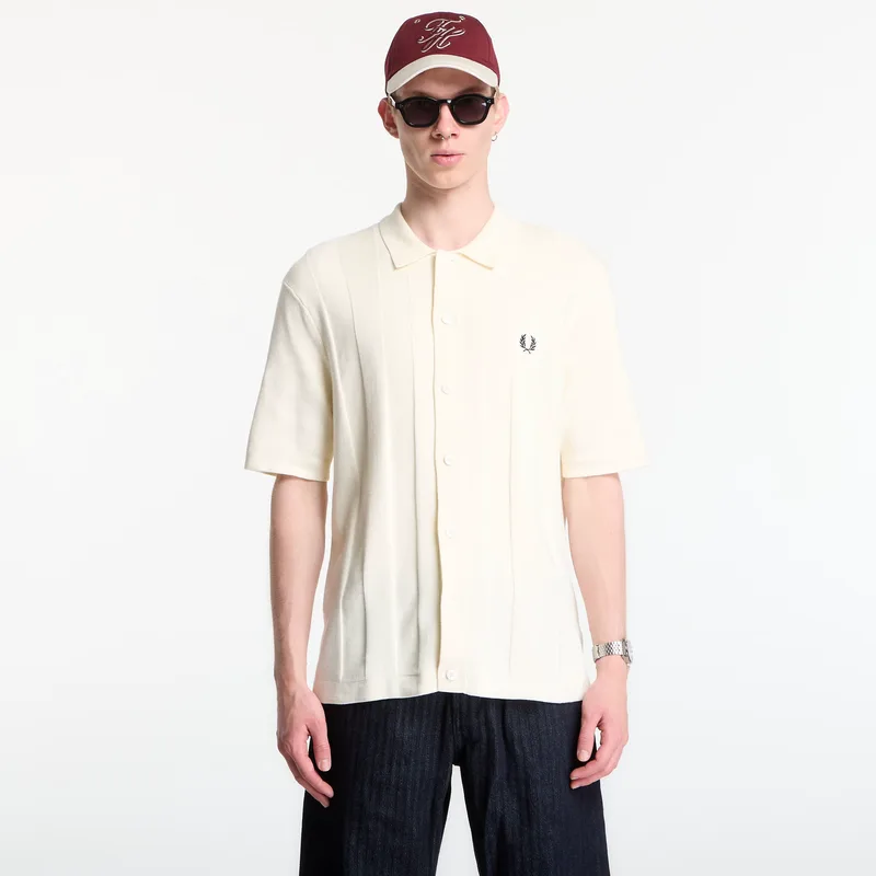 Πουκάμισο Fred Perry Tonal Vertical Stripe Shirt Ecru L