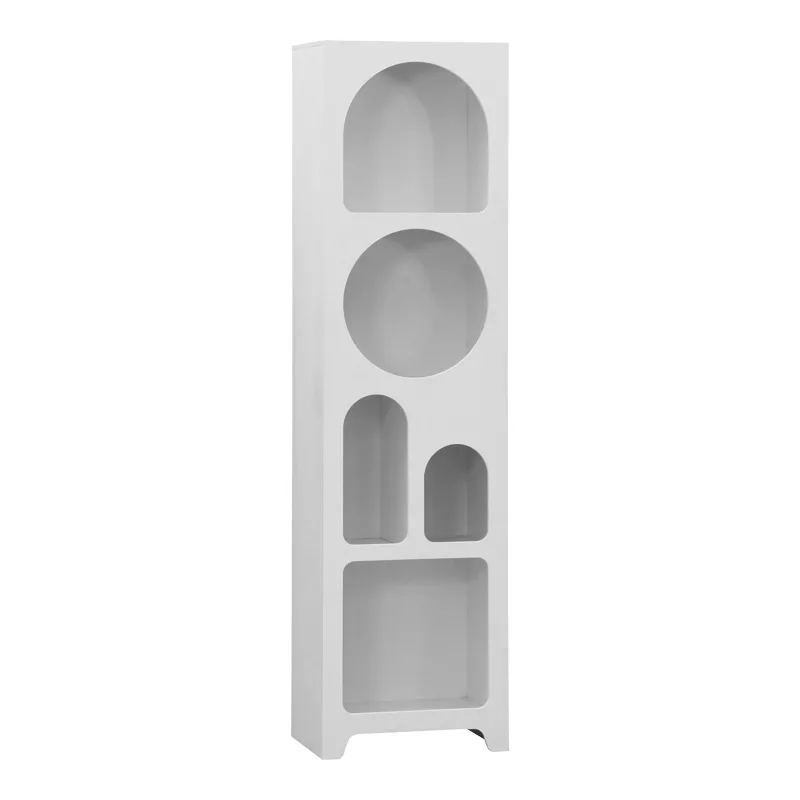 Βιβλιοθήκη Emersi pakoworld mdf σε λευκή απόχρωση 48x35x180εκ - PAKO WORLD - 260-000041