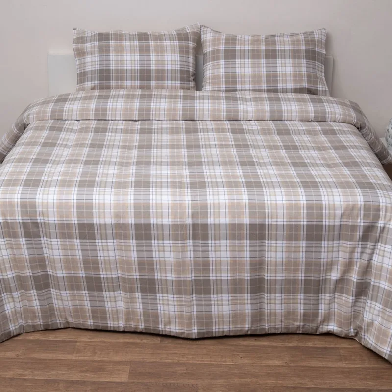 Φανελένια Σεντόνια Υπέρδιπλα (Σετ) Viopros Flannels 2551 Μπεζ ΜΕ ΛΑΣΤΙΧΟ 160x200+25 ΜΕ ΛΑΣΤΙΧΟ 160x200+25