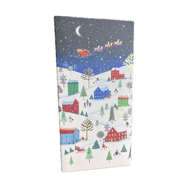 Pictura Xmas Κάρτα Μπιλιέτο Χιονισμένο Τοπίο 9X18cm PI23240