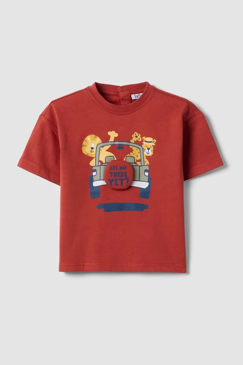 OVS βρεφικό T-shirt με print Regular Fit - 002656446 Κόκκινο