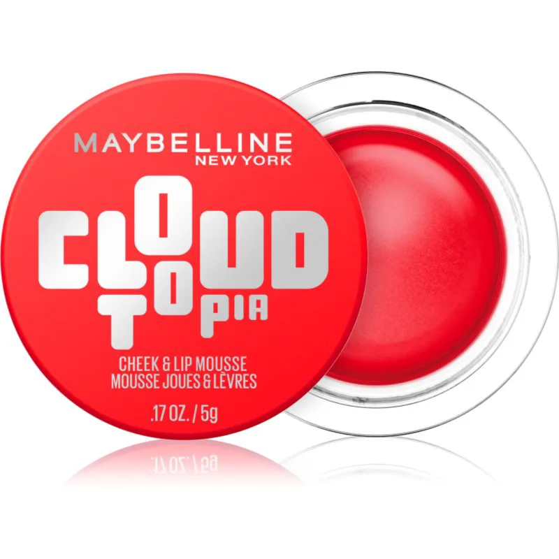 MAYBELLINE NEW YORK CloudTopia ματ κρεμώδη ρουζ για χείλη και πρόσωπο απόχρωση 03 Divine Crimson 5 γρ