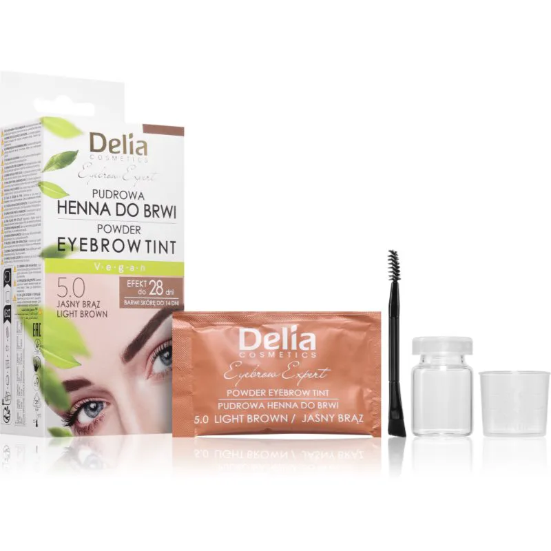 Delia Cosmetics Eyebrow Expert βαφή για τα φρύδια με χρώμα απόχρωση 5.0 Light Brown 4 γρ
