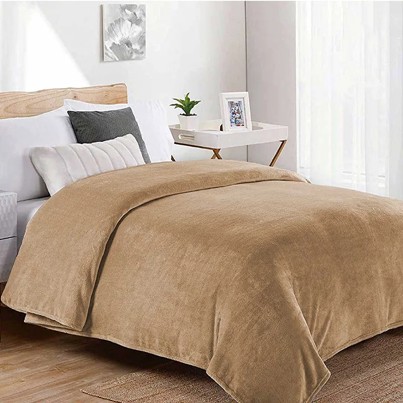 Κουβέρτα Fleece Μονή 160X220 Dimcol Μονόχρωμη Μπεζ (160x220)