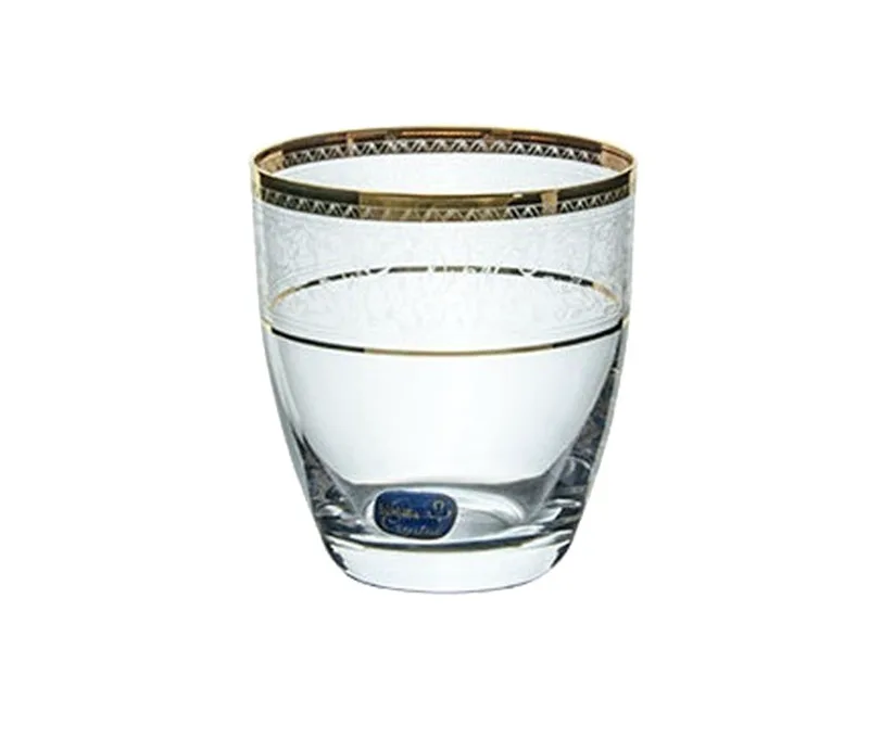 Bohemia Ποτήρι Ουίσκι Κρυστάλλινο 300ml Σετ 6Τμχ Elisabeth Χρυσό