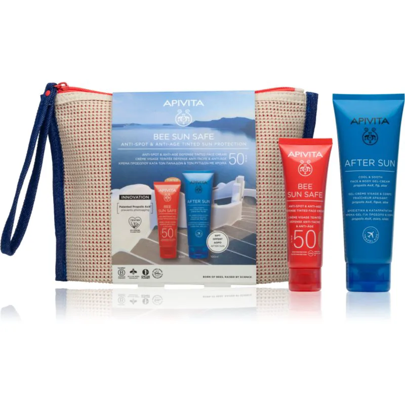 Apivita Bee Sun Safe Anti-spot & Anti-age Tinted Sun Protection Σετ για ηλιοθεραπεία