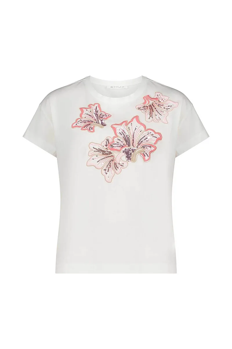 BETTY & CO γυναικείο T-shirt με floral print - 2420/3217 Λευκό