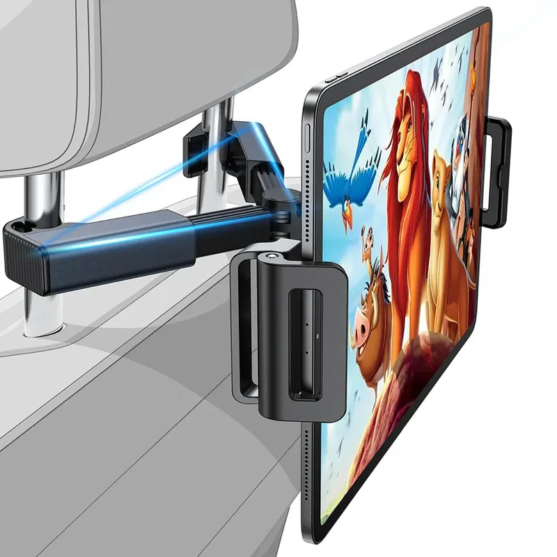 Lisen Adjustable Headrest Mount Holder up to 12.9" Secure fit Black