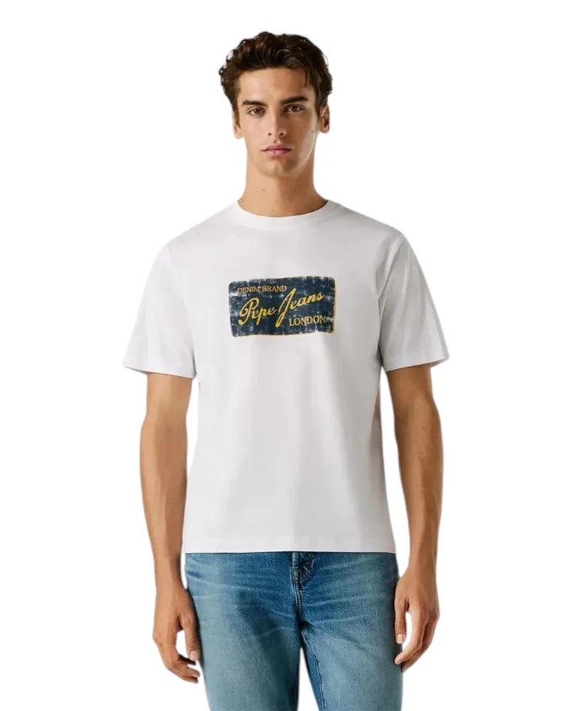 Pepe Jeans Ανδρικό T-Shirt Suen PM5010317-800 Λευκό