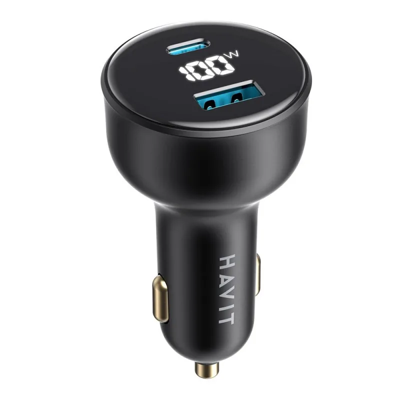 Havit Double Charger 1x USB QC 1x USB-C 100W Black (CC100W)