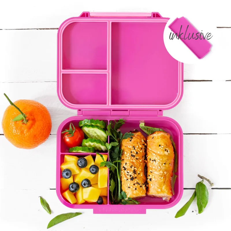 LEKKABOX Mini Classic - Lunchbox with 3 compartments - Berry