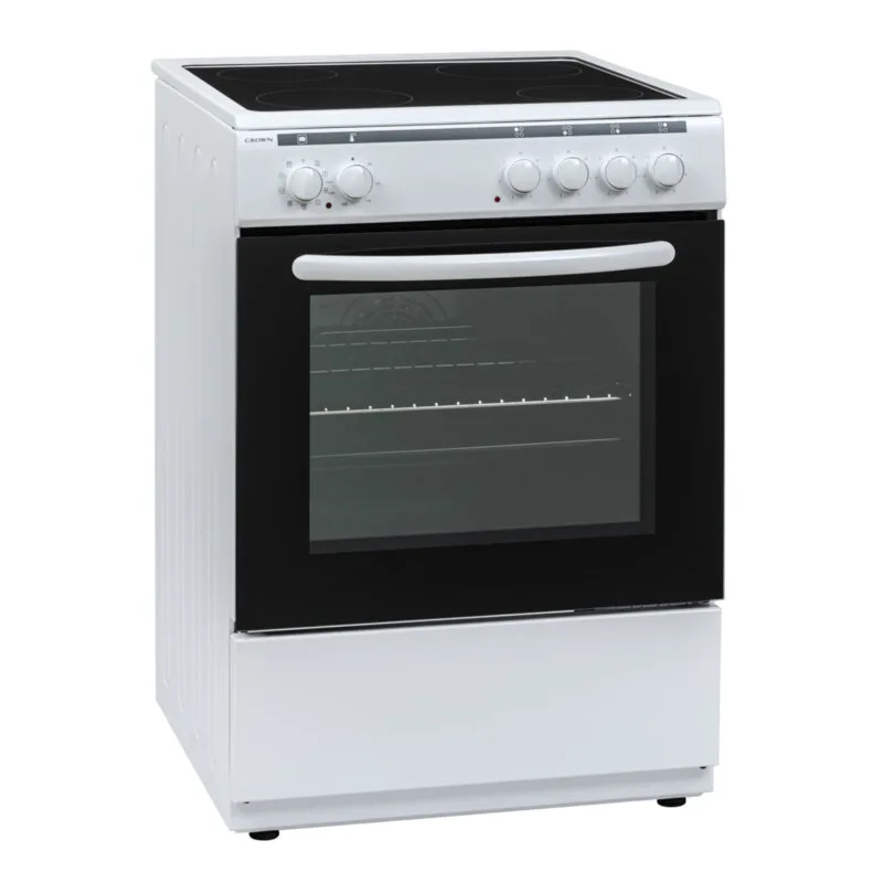 Crown 60C3MA Eλεύθερη Κουζίνα 65lt, με Κεραμικές Εστίες, Π60εκ, Α, Λευκή 60C3MA