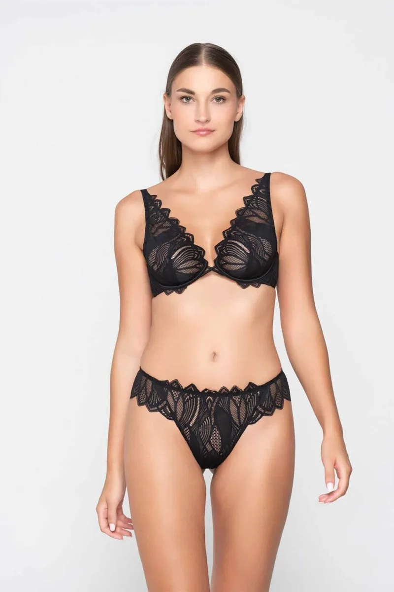 Luna γυναικείο τρίγωνο σουτιέν με μπανέλα Cup C "Sylvie" - 16702C Μαύρο