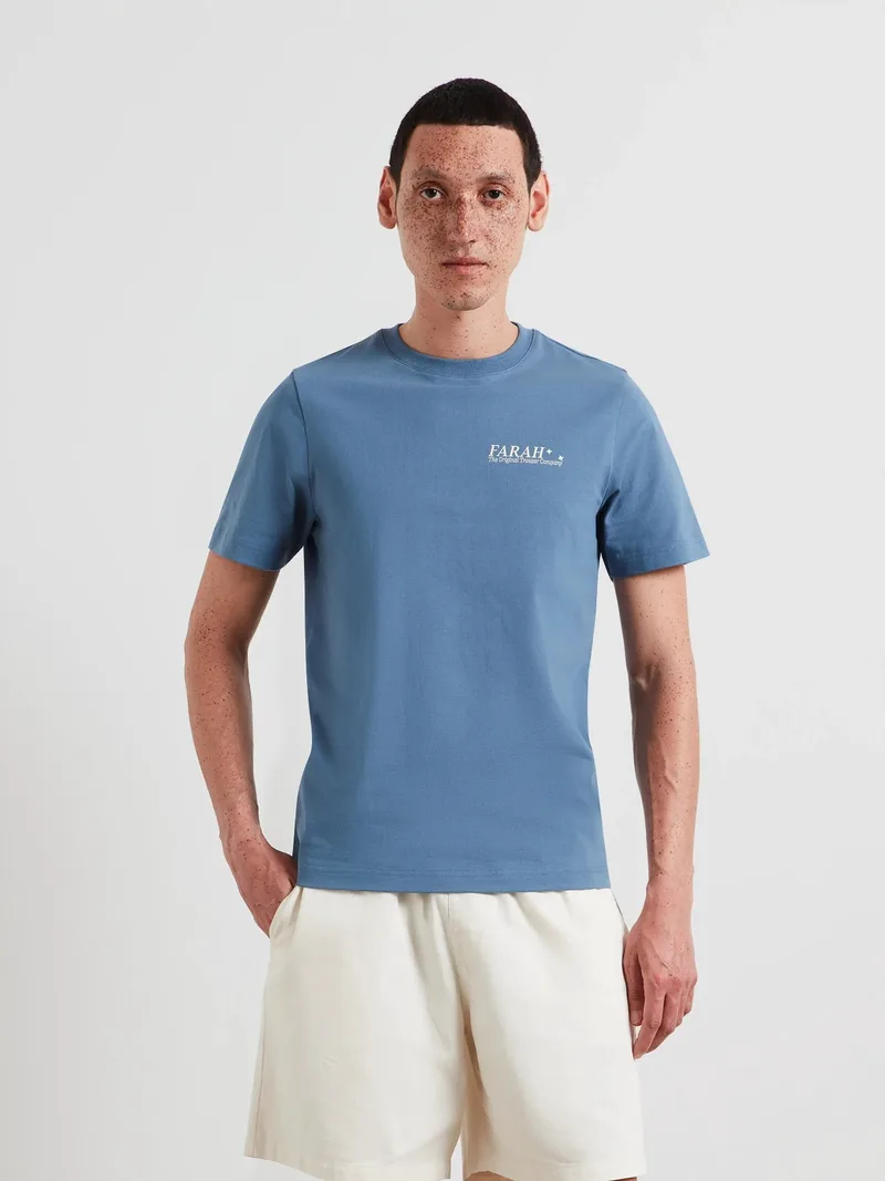 Farah Ανδρικό T-Shirt Βαμβακερό Με Graphic Print Στην Πλάτη