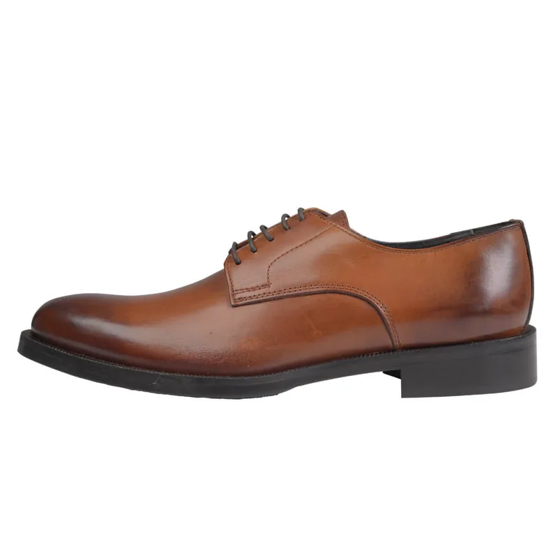Prince Oliver Derby Καφέ Ανοιχτό Leather Shoes New Arrival