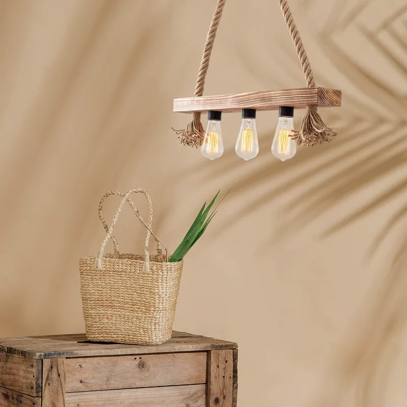 Φωτιστικό Οροφής Τρίφωτο A-G Erebos 521SHN3116 Wooden