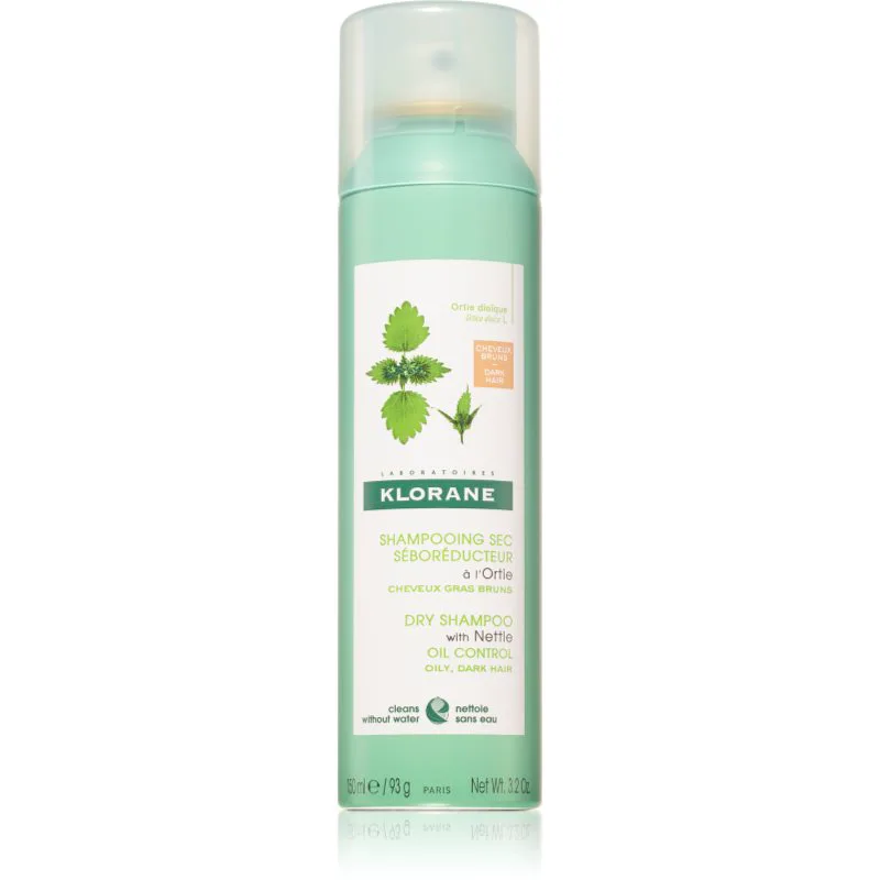 Klorane Nettle ξηρό σαμπουάν για λιπαρά σκούρα μαλλιά 150 ml