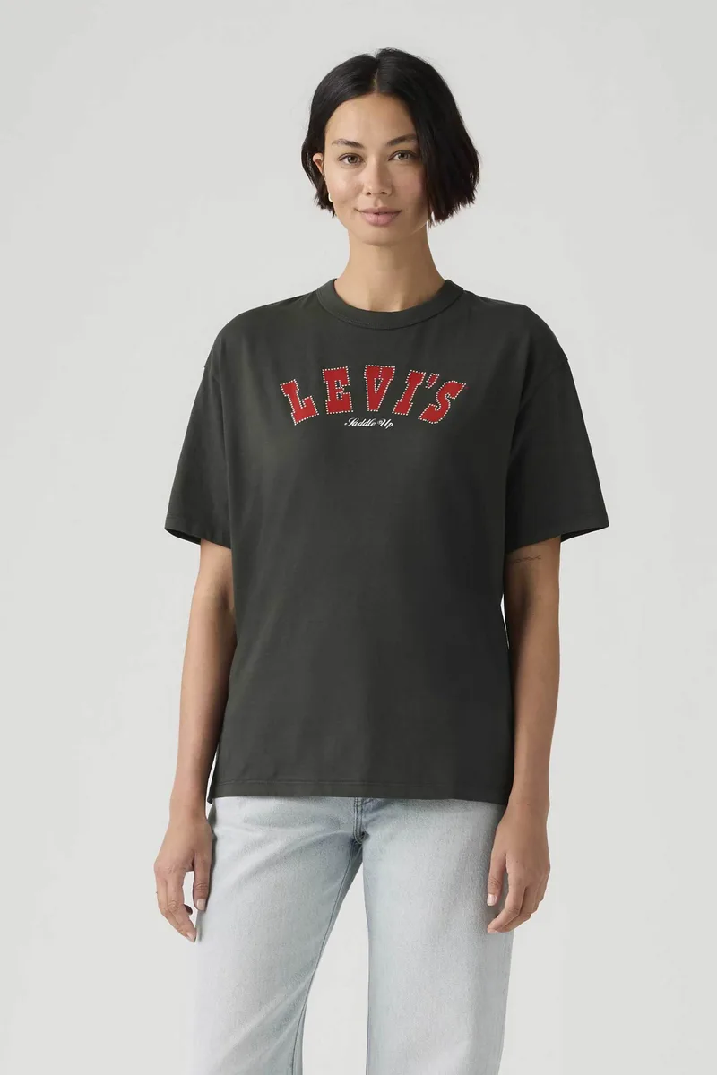 Levi's® γυναικείο T-shirt Relaxed Fit "Graphic Tabor" - 001MX0022 Μαύρο