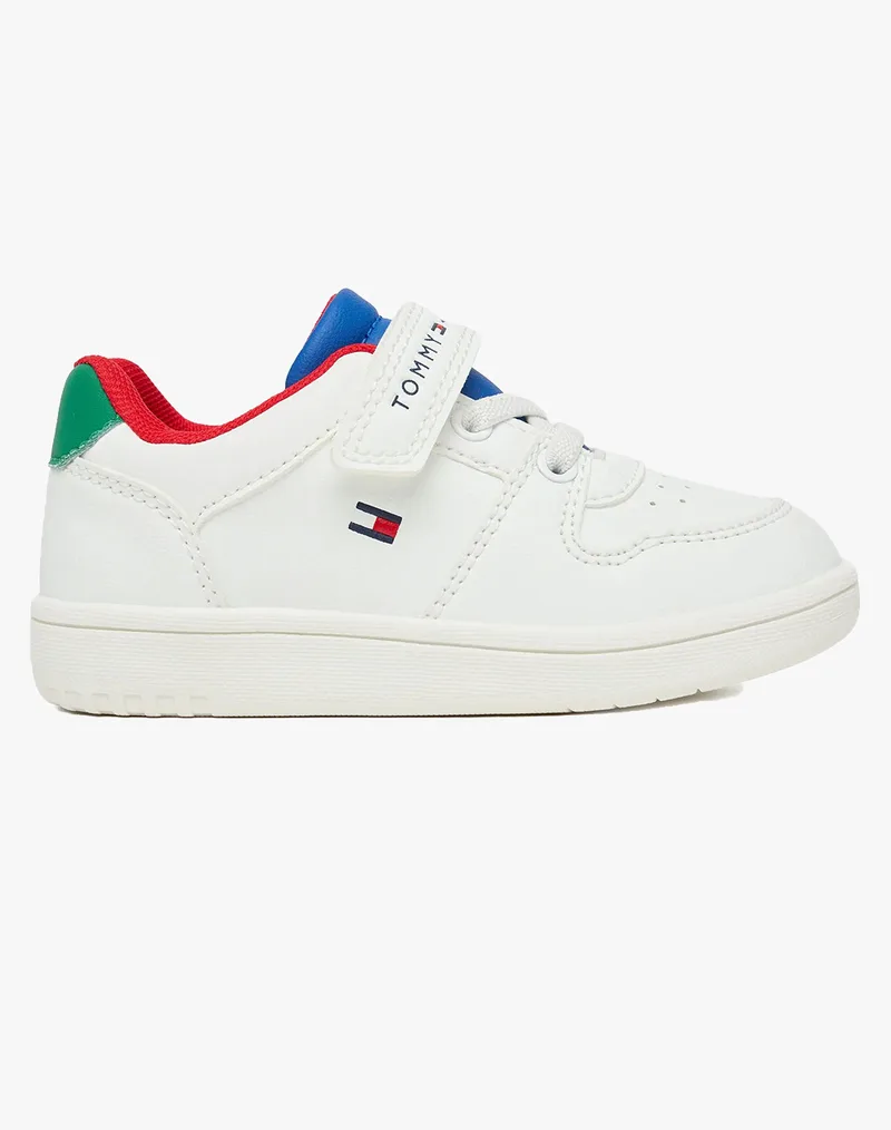 TOMMY HILFIGER LOW CUT LACE-UP/VELCRO SNEAKER T1X9-34344-1355-19-29-Y913 White
